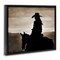 Stupell Industries Cowgirl Sunset Sepia Portrait Floating Frame By Kim Allen